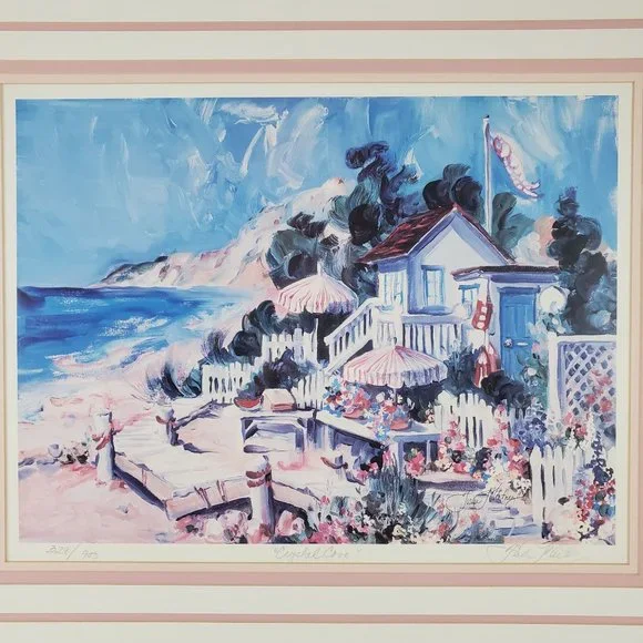 TISHA WHITNEY "Crystal Cove" LIMITED EDITION SIGNED LITHOGRAPH of Seaside, Beach